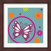 Framed Butterflies and Blooms Lively VII