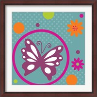 Framed Butterflies and Blooms Lively VII