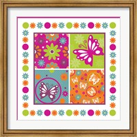 Framed Butterflies and Blooms Lively X