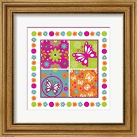 Framed Butterflies and Blooms Lively X