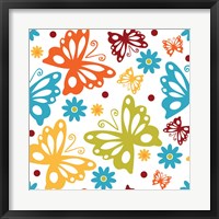 Framed Butterflies and Blooms Playful II