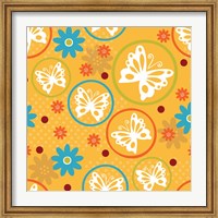 Framed Butterflies and Blooms Playful V