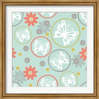 Framed Butterflies and Blooms Tranquil V