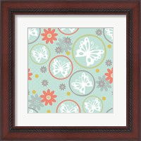 Framed Butterflies and Blooms Tranquil V