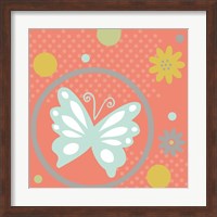 Framed Butterflies and Blooms Tranquil VII