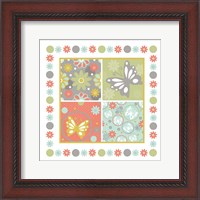 Framed Butterflies and Blooms Tranquil X