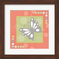 Framed Butterflies and Blooms Tranquil XII