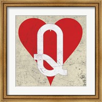 Framed Queen of Hearts Antique