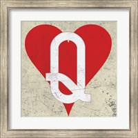 Framed Queen of Hearts Antique