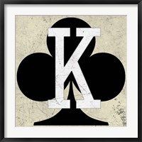 Framed King of Clubs Antique