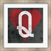 Framed Queen of Hearts Gray