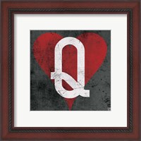 Framed 'Queen of Hearts Gray' border=