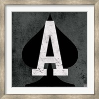 Framed Ace of Spades Gray