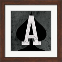 Framed Ace of Spades Gray