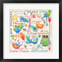 Lil Bird Sampler Framed Print