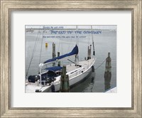 Framed Blue Sail Boat