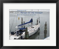 Framed Blue Sail Boat