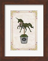 Framed Topiary Unicorn I