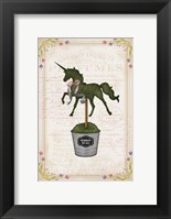 Framed Topiary Unicorn I