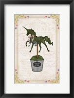 Topiary Unicorn I Framed Print