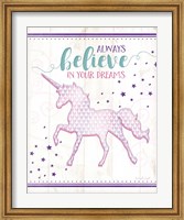 Framed Believe Unicorn