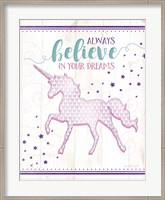 Framed Believe Unicorn