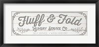 Fluff & Fold - Gray Framed Print