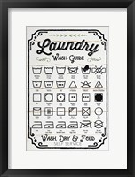 Laundry Wash Guide Framed Print