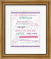 Framed Life Lessons Unicorn