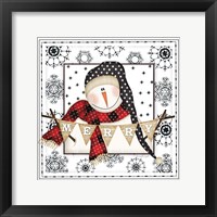 Snowman Snowflake II Framed Print