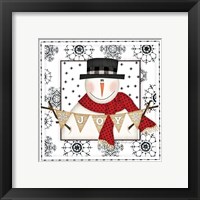 Framed 'Snowman Snowflake IV' border=