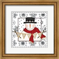 Framed Snowman Snowflake IV