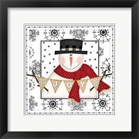 Framed Snowman Snowflake IV