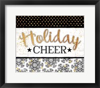 Holiday Cheer - Black & Gold Framed Print