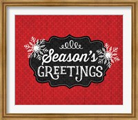 Framed Season's Greetings (black & red)