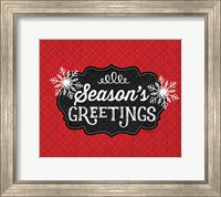 Framed Season's Greetings (black & red)