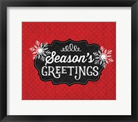 Framed Season's Greetings (black & red)