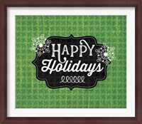 Framed Happy Holidays - Green