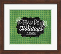 Framed Happy Holidays - Green
