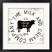 Framed 'Milk and Cream Company' border=