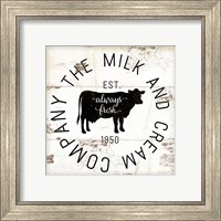 Framed 'Milk and Cream Company' border=