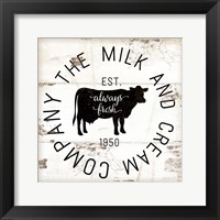 Milk and Cream Company Framed Print
