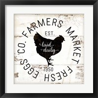 Framed 'Farmer Market Eggs' border=