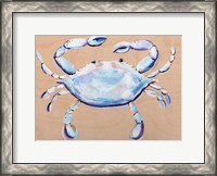 Framed Blue and White Crab