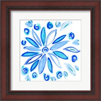 Framed Blue Aqua Painterly Floral II