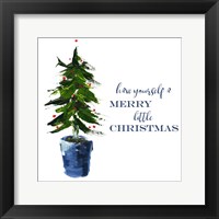 Framed 'Merry Little Christmas Tree' border=