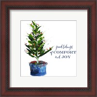 Framed 'Comfort, Joy Little Christmas Tree' border=