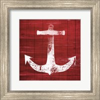 Framed Red and White Anchor