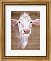 Framed White Cow