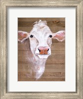 Framed White Cow